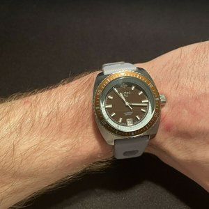 Zodiac Seadragon Swiss Quartz Dive Watch Brown & Blue RARE